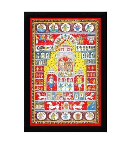 Lord Jagannath Temple Pattachitra Photo Frame Digital Reprint Home Decore