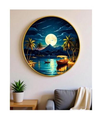 Gold strip framed wall paintings for wall Home decoration Digital Reprint 16 inch x 16 inch Painting (With Frame)