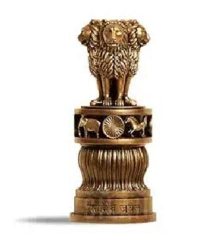 SILAII Ashoka Pillar Sculpture - 5 Inch, Antique Bronze Finish - Handmade Indian Heritage Art Home Decore