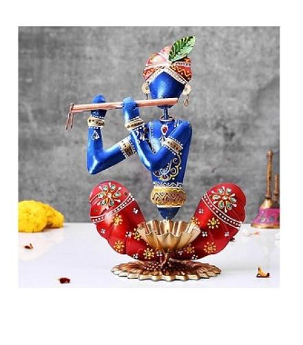 Metal Krishna Showpiece Home Decor Items 
