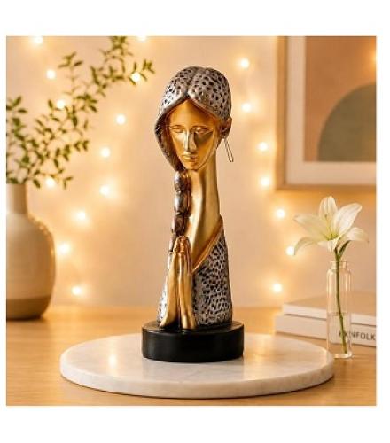 Xtore Graceful Resin Namaste Statue of a Girl Elegant Spiritual Home Décor 
