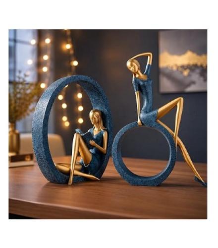Xtore Stylish Resin Girl Sculptures for Home Decor 