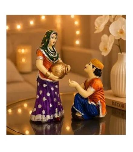 Xtore Village Women with Water Pot Idol Statue Decoreative Showpiece for Home Decor