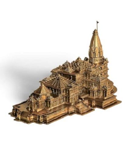 Ayodhya Ram Mandir Replica Sculpture - 1 Feet, Antique Bronze - Ideal for Home Decor