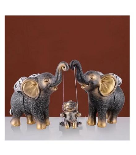 zart Decorative Elephant Family Showpiece Home & Office Decor