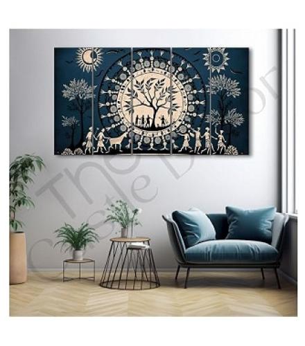 The Castle Decor Warli art painting with frame Big Size 27x48 Wall art for Home Decor