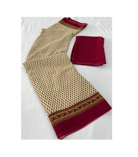 Dori Woven Bollywood Chiffon Saree (Beige)