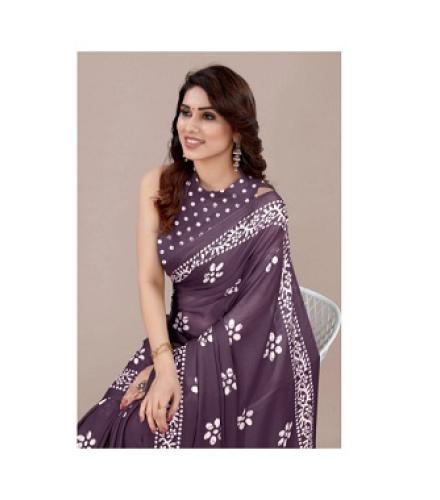 MIRCHI FASHION Printed Hand Batik Chiffon, Georgette Saree