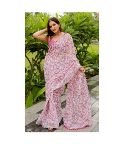 MIRCHI FASHION Floral Print Daily Wear Cotton Blend Saree 