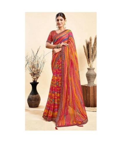Dori Striped Bollywood Chiffon Saree 