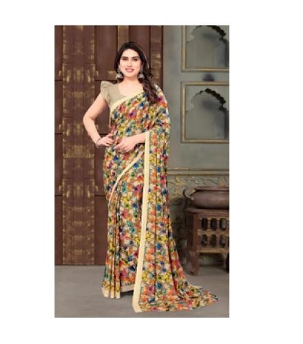 SHUBHSWAR Printed Bollywood Georgette Saree (Multicolor)