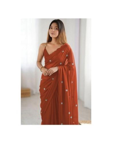 PATBRO Embroidered Daily Wear Georgette Saree 