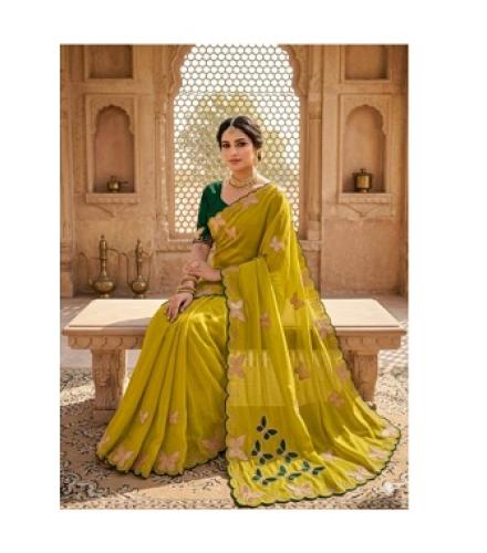 LILIMA Embroidered Bollywood Georgette Saree (Yellow)