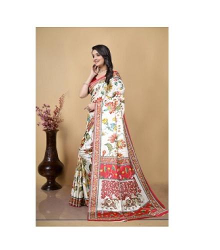 SUPRO Lifestyle Solid/Plain Bollywood Chiffon Saree (White)