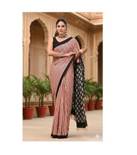 Tetarwal Printed Daily Wear Pure Cotton Saree (Red)