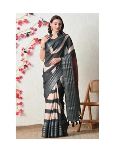 MIRCHI FASHION Printed Leheria Cotton Silk, Silk Blend Saree (Dark Blue, Pink, Maroon)