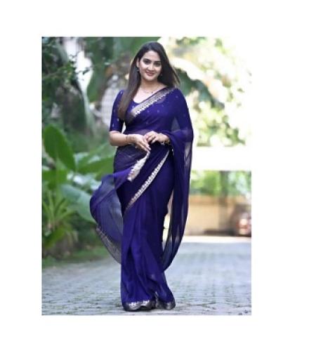 Samah Woven Kanjivaram Chiffon Saree (Purple)