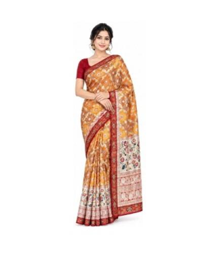 MAA PATNESHWARI COLLECTION Printed Assam Silk Chiffon Saree (Multicolor)