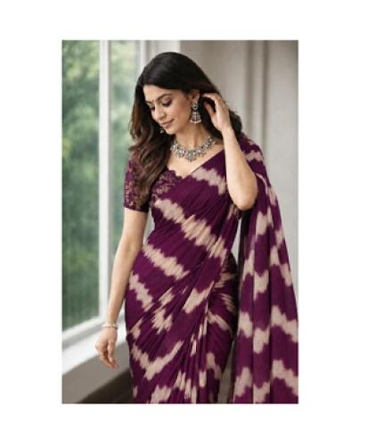 BOLOKA Self Design Banarasi Chiffon, Georgette Saree (Purple)