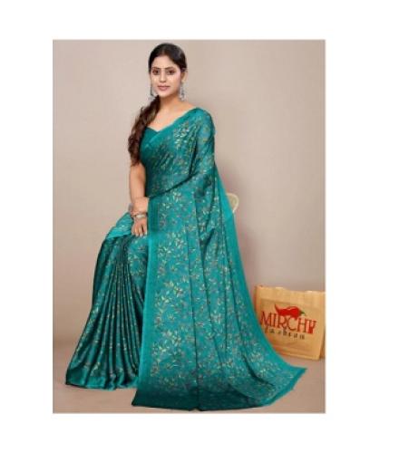MIRCHI FASHION Printed Daily Wear Chiffon, Georgette Saree (Green)